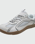 Dannto Aero N1 - men's and women's white wide toe box barefoot shoes shown from a three quarter view