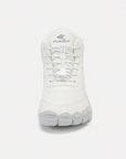 Dannto unisex‘s white winter snow Boots shown from the front