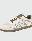 Gliss II - khaki wide toe box barefoot shoes for women shown from a three quarter view