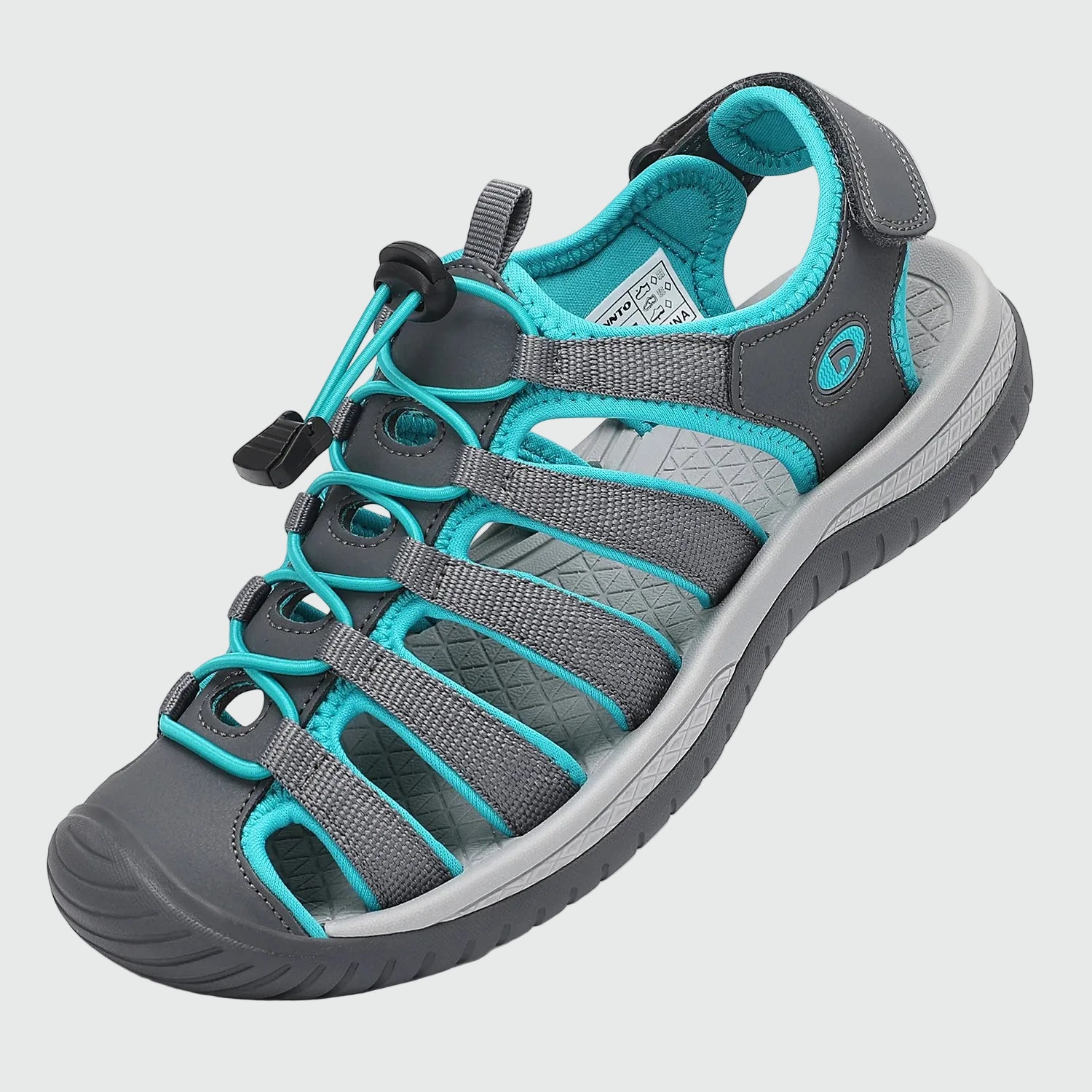 Dannto Trailport H3 - Women's Hiking Sandals gray green shown from a three quarter view