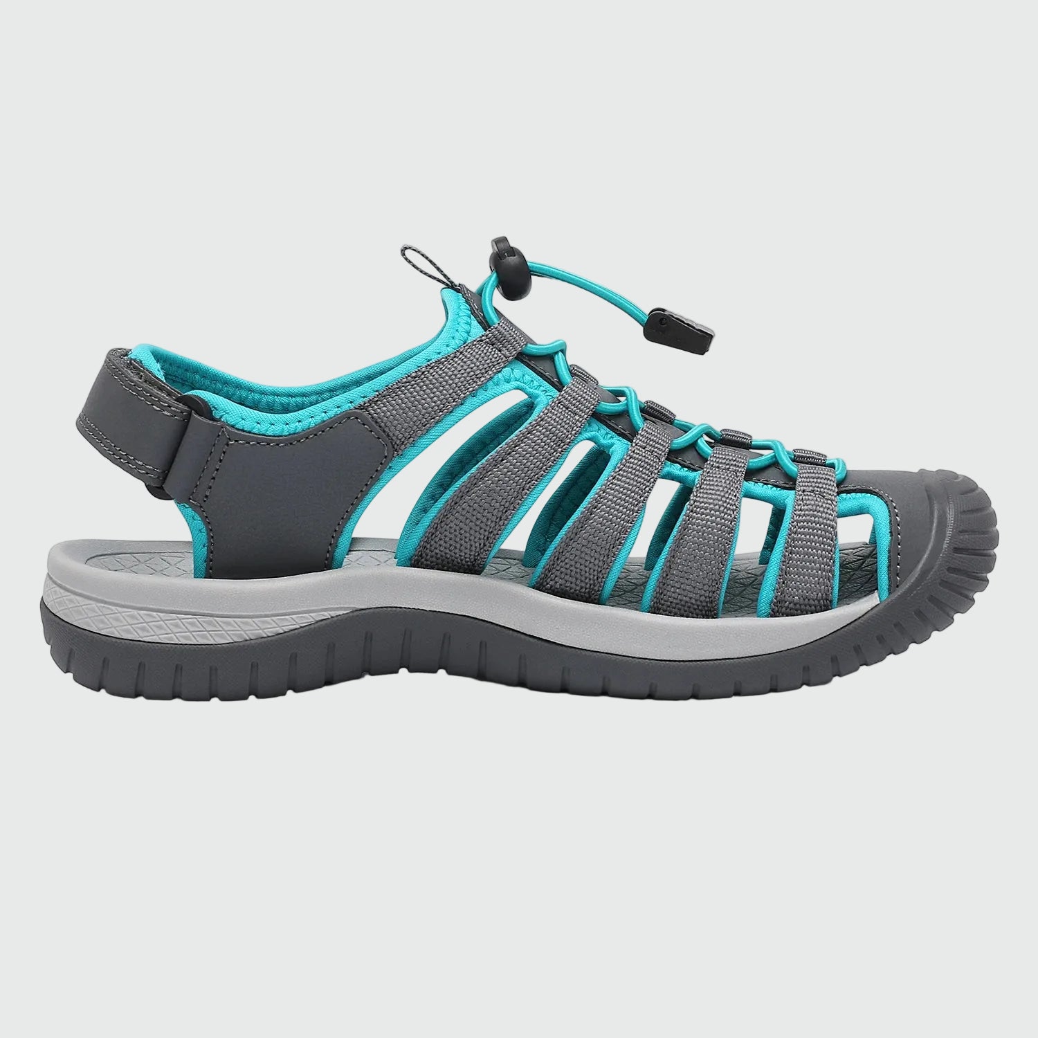 Dannto Trailport H3 - Women's Hiking Sandals gray green shown from the side