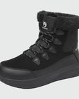 Dannto women‘s black winter snow Boots shown at a side angle