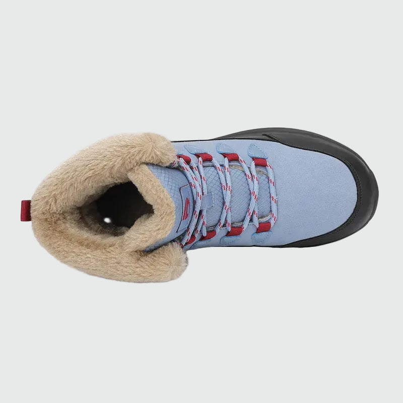 Dannto women‘s blue winter snow Boots shown from the top