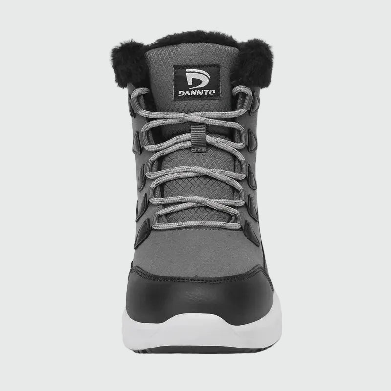 Dannto women‘s dark gray winter snow Boots shown from the front