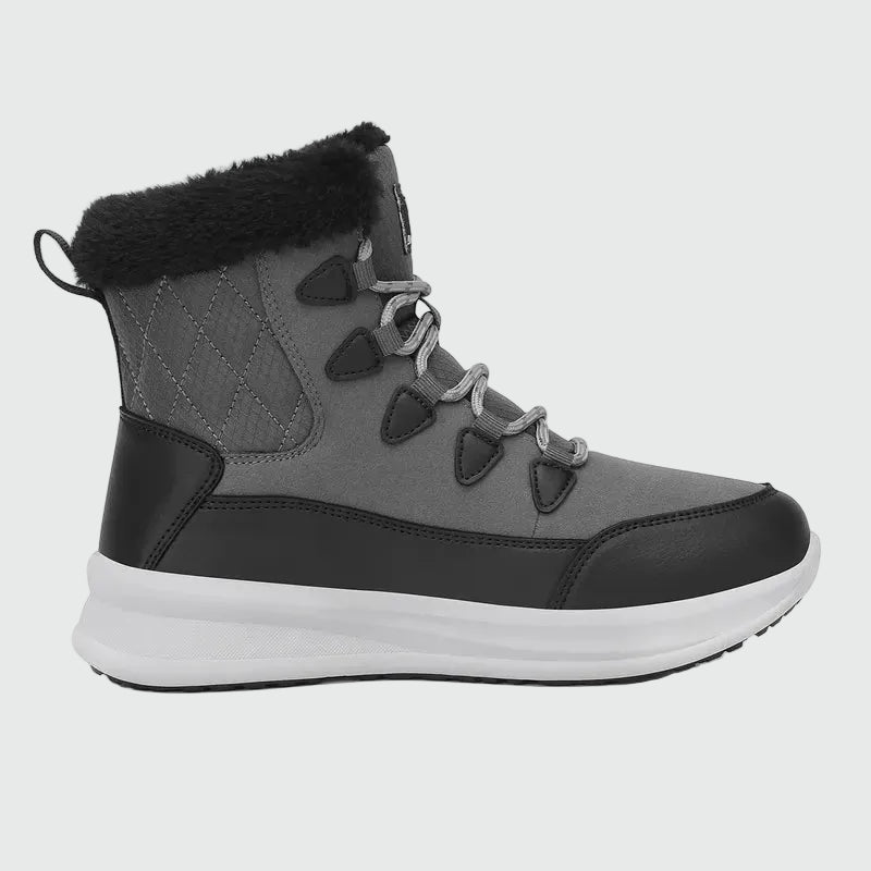 Dannto women‘s dark gray winter snow Boots shown from the side