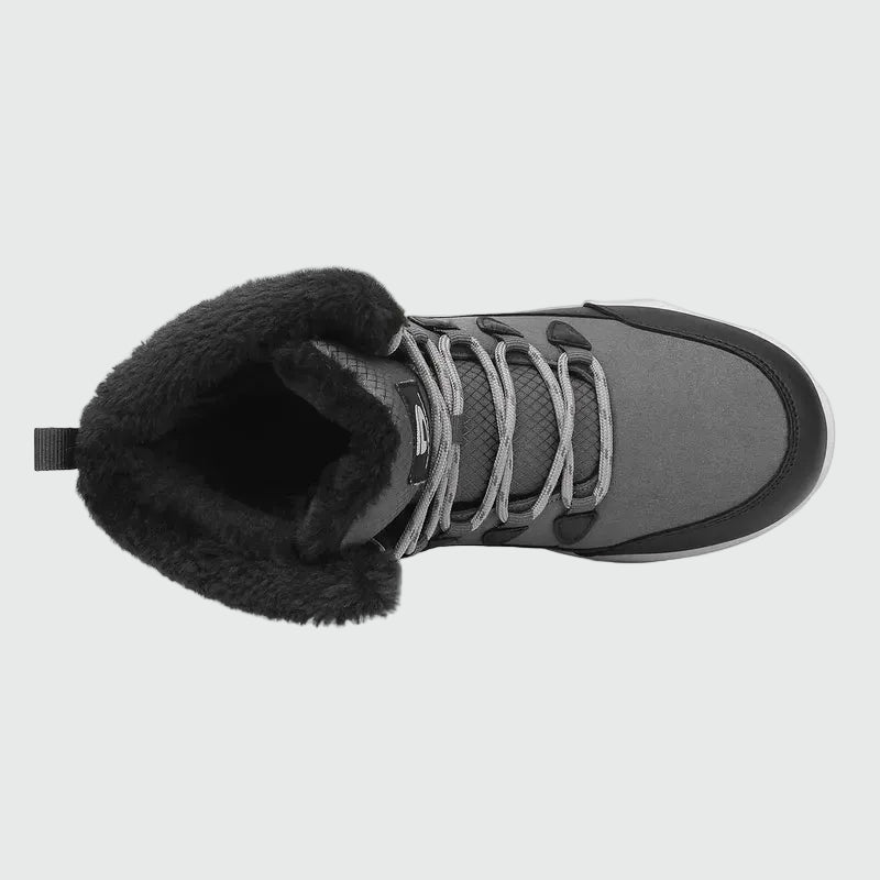 Dannto women‘s dark gray winter snow Boots shown from the top