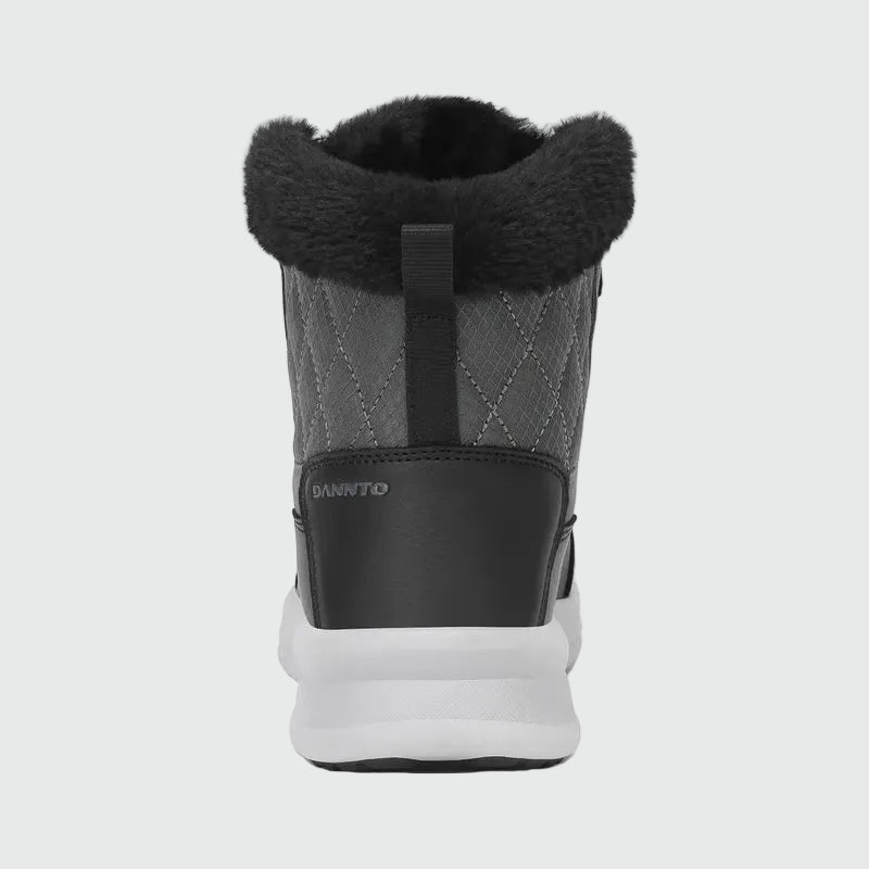 Dannto women‘s dark gray winter snow Boots shown from the back