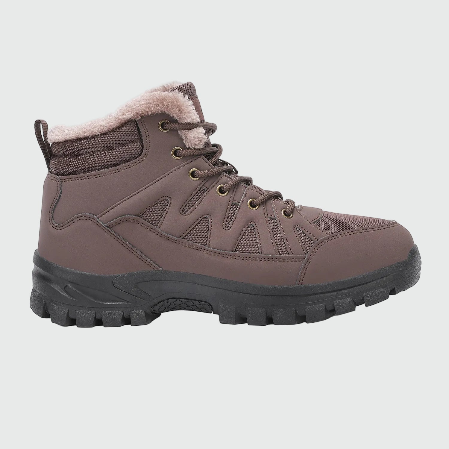 Dannto men‘s dark brown winter snow Boots shown from the side