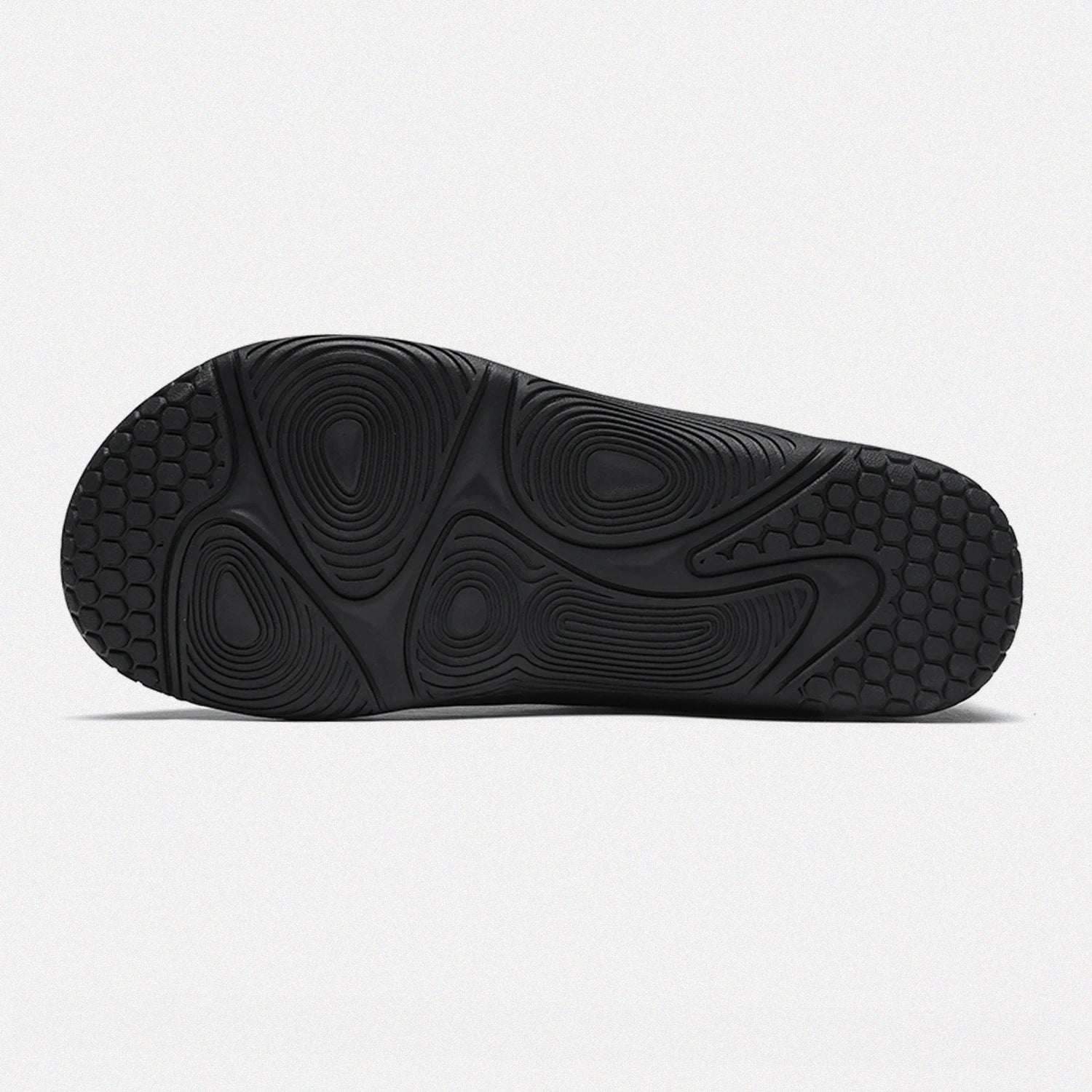 Dannto black casual barefoot shoes shown from the bottom