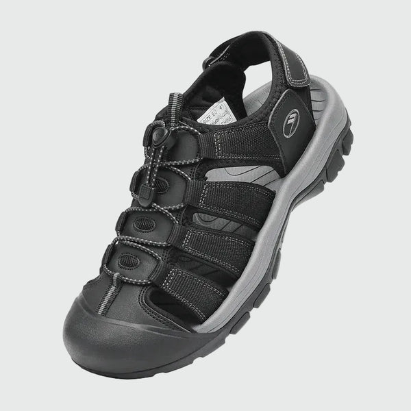 Dannto Trekport N2 - Men's Hiking Sandals black shown from a three-quarter view