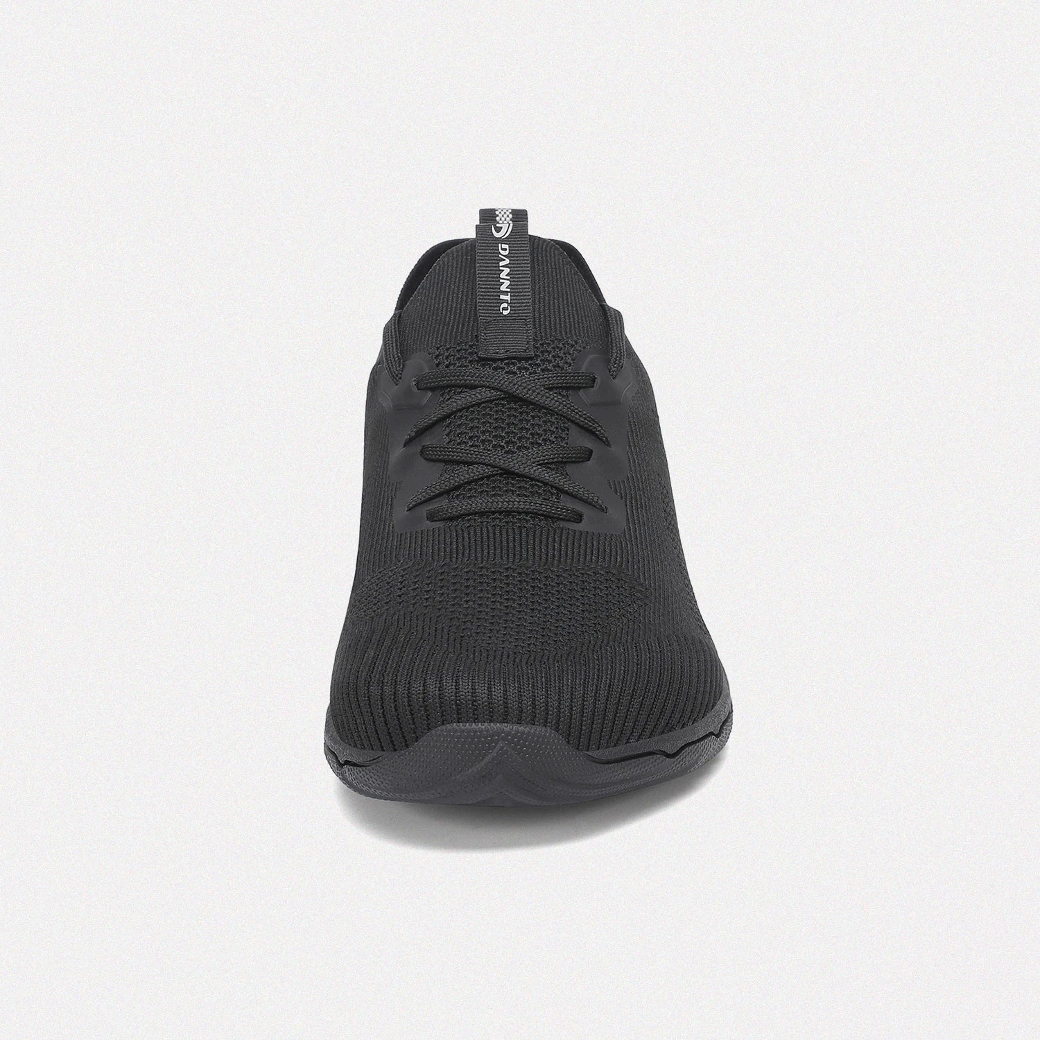 Dannto black zero drop barefoot sneakers shown from the front