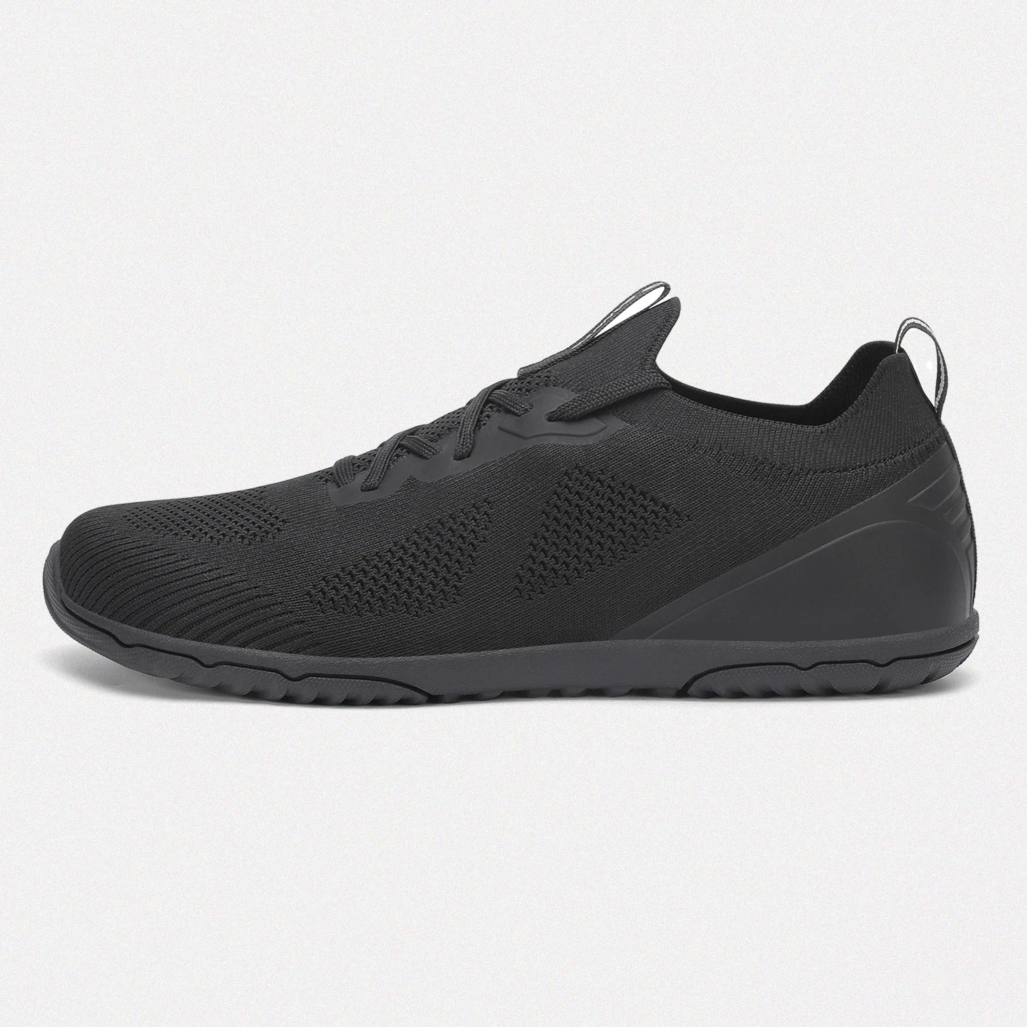 Dannto black zero drop barefoot sneakers shown from the side