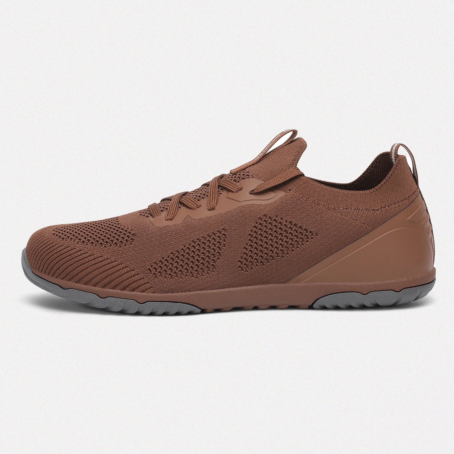 Dannto brown zero drop barefoot sneakers shown from the side