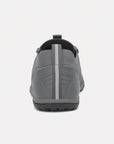Dannto dark gray zero drop barefoot sneakers shown from the back