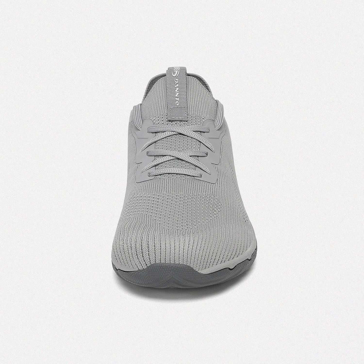 Dannto gray zero drop barefoot sneakers shown from the front