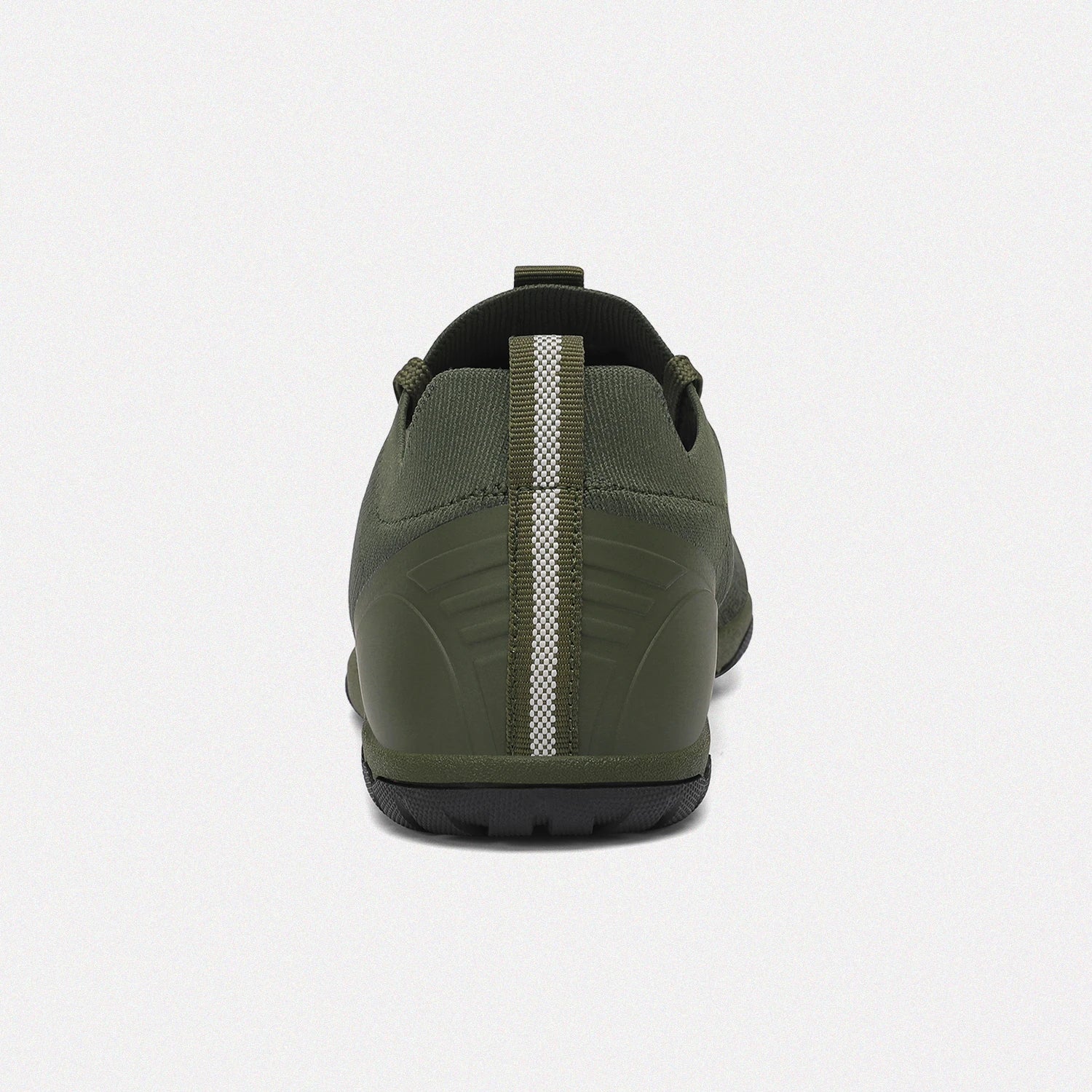 Dannto green zero drop barefoot sneakers shown from the back