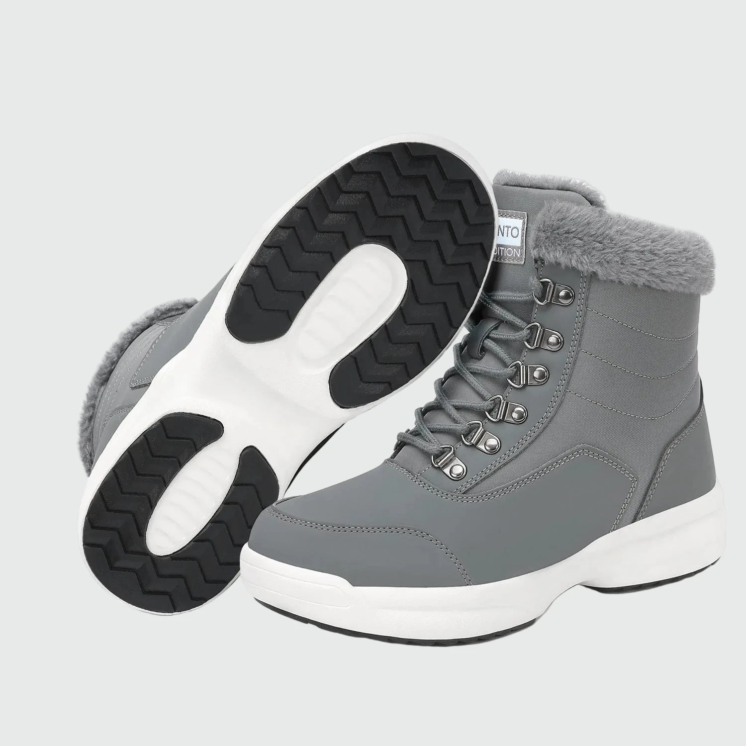 Dannto women‘s dark gray winter snow Boots shown from the botton