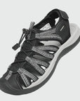 Dannto women's hiking sandals S2 black shown from a three quarter view