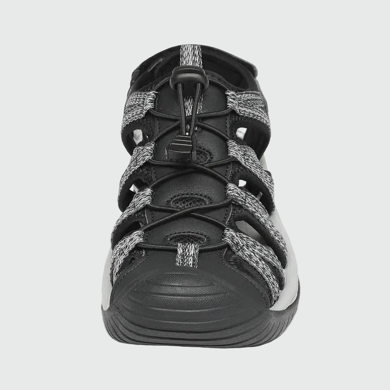 Dannto women's hiking sandals S2 black shown from the front