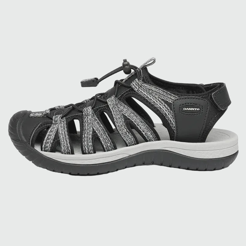 Dannto women's hiking sandals S2 black shown from the side