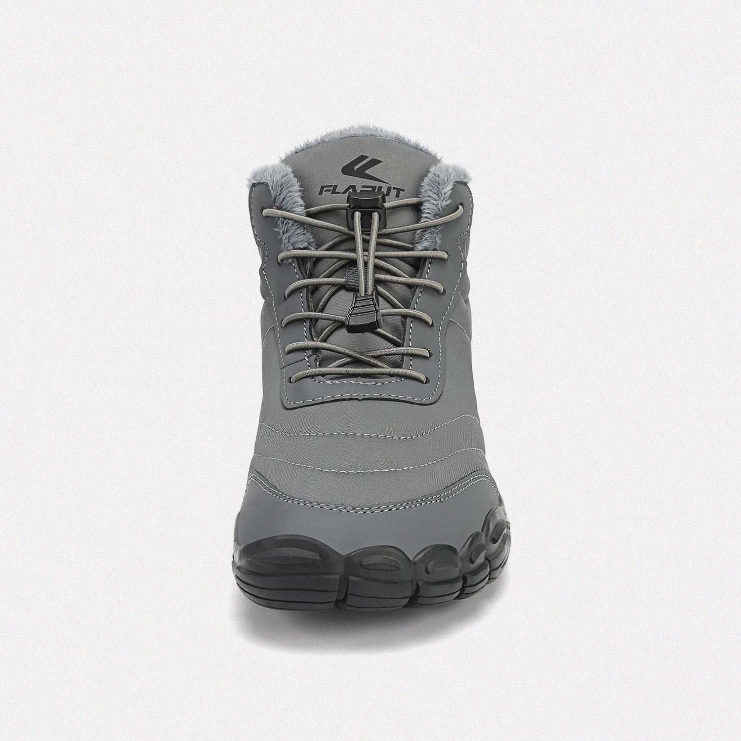 Dannto unisex‘s gray winter snow Boots shown from the front