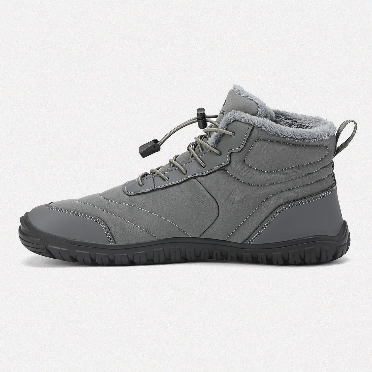 Dannto unisex‘s gray winter snow Boots shown from the side