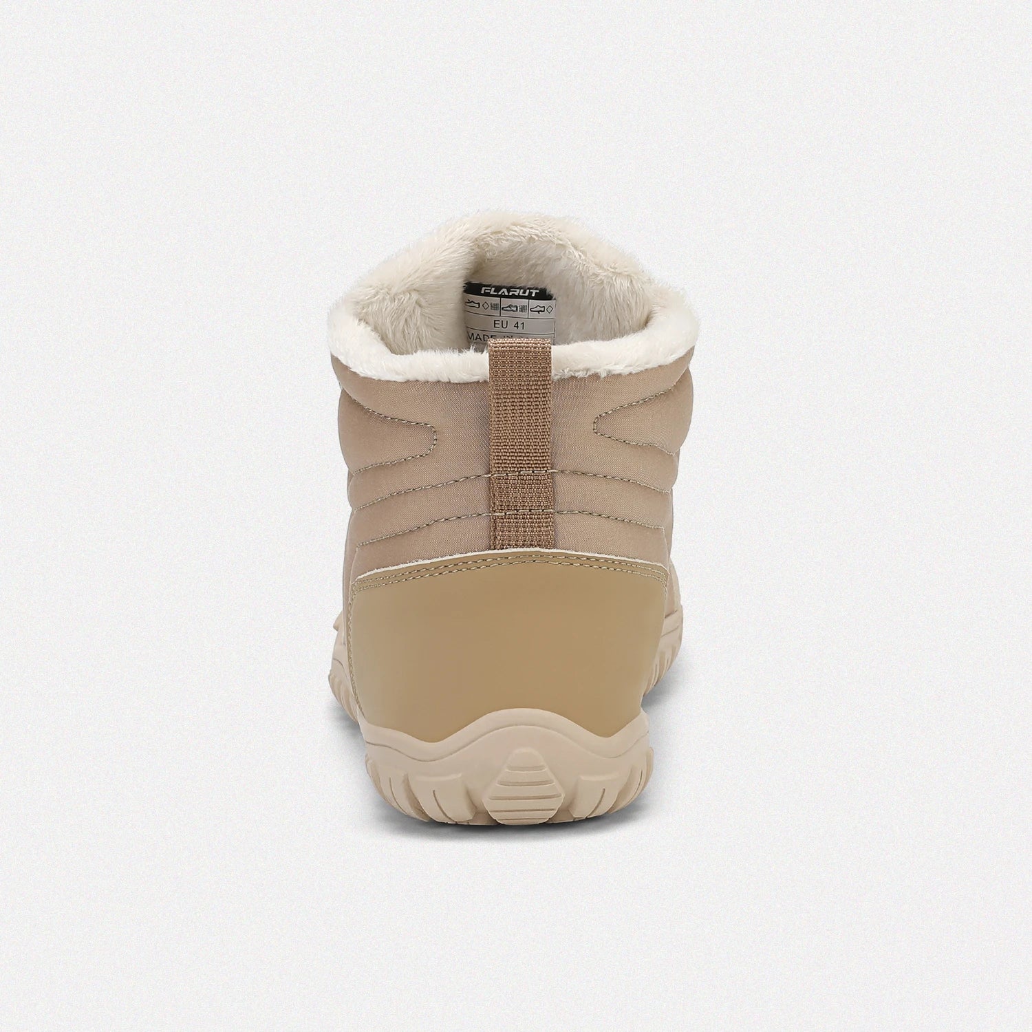 Dannto unisex‘s khaki winter snow Boots shown from the back
