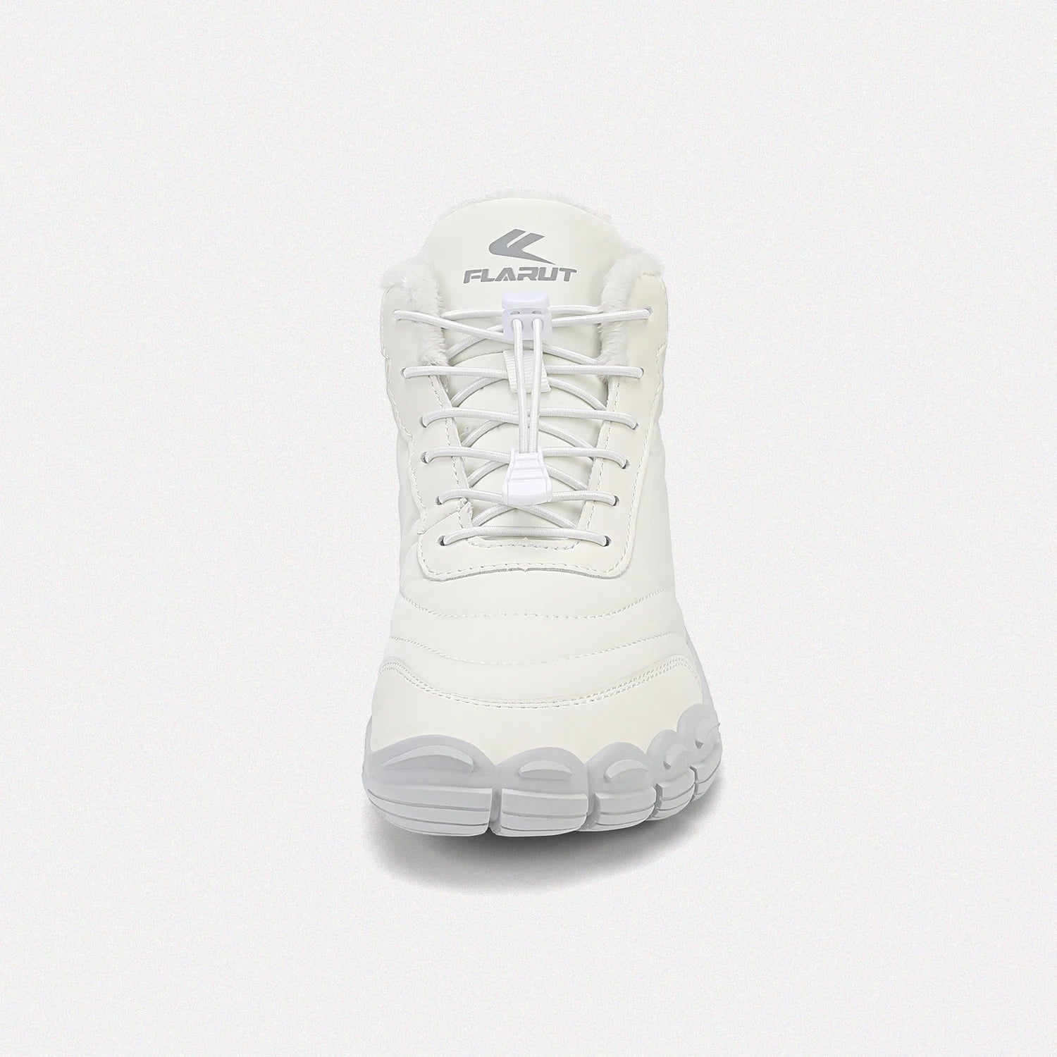 Dannto unisex‘s white winter snow Boots shown from the front