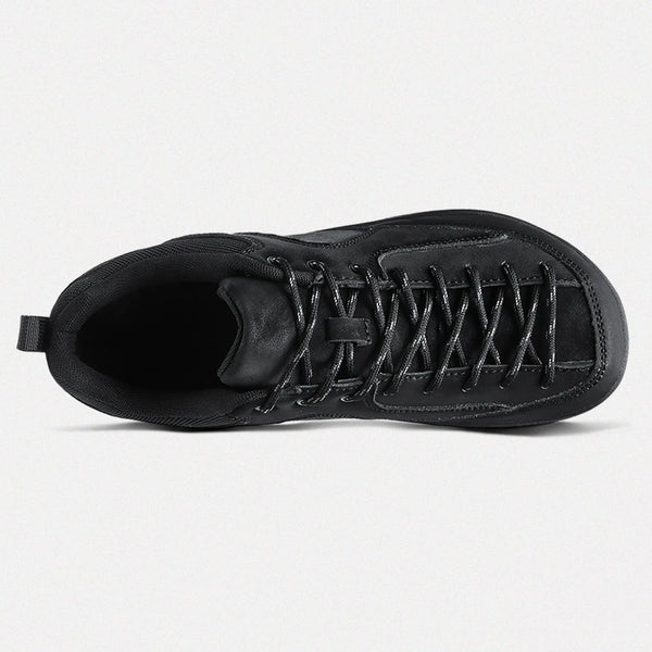 Dannto Veld I - Zapatos descalzos con punta ancha para hombre y mujer, negro mostrado desde arriba