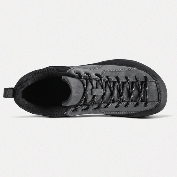 Dannto Veld I - Zapatos descalzos con punta ancha para hombre y mujer, color gris, mostrado desde arriba