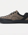 Dannto men's khaki wide toe outdoor sneakers shown from the side