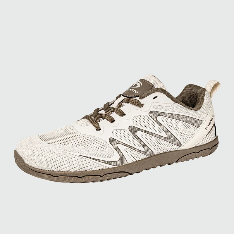 Gliss II - khaki wide toe box barefoot shoes for women shown from a three quarter view
