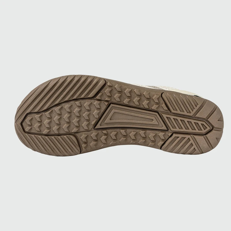 Gliss II - khaki wide toe box barefoot shoes for women shown from the bottom