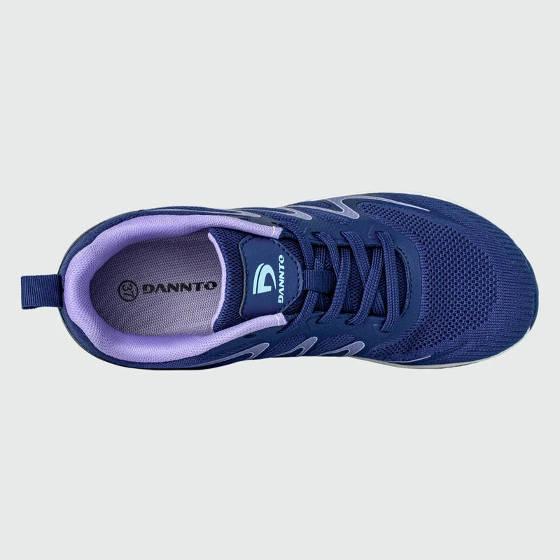 Gliss II - blue wide toe box barefoot shoes for women shown from the top